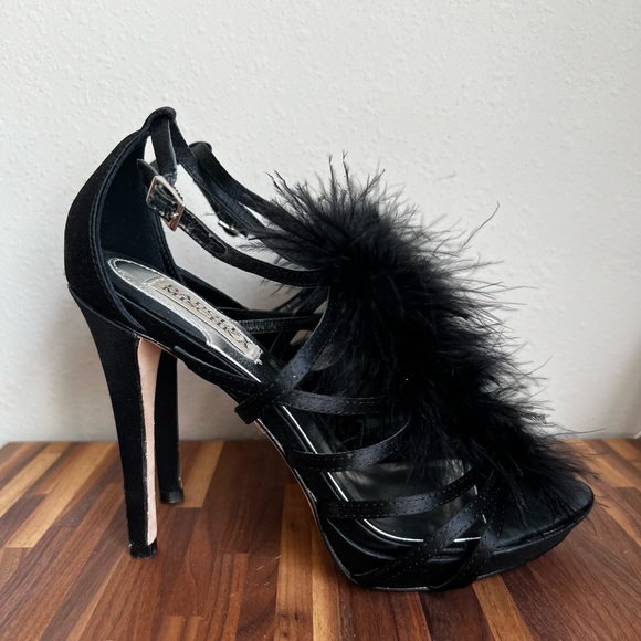 Badgley Mischka Shoes - Feather strap stilettos perfect for bachelorette party or wedding
